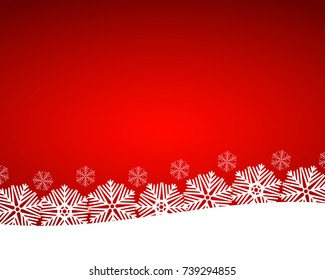 Christmas red background with snowflakes