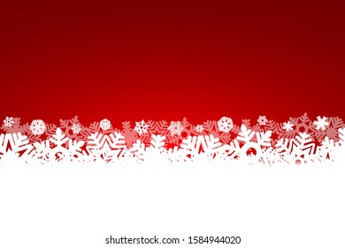 Christmas red background with snowflakes and light