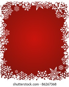 Christmas red background with snowflakes pattern