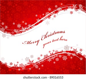 Christmas red background with snowflakes pattern