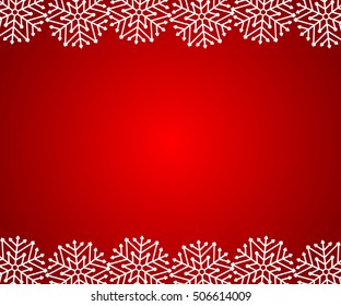 Christmas red background, with snowflakes vector illustration