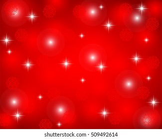 Christmas red background with snowflakes, vector illustration