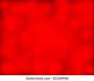 Christmas red background with snowflakes, vector illustration