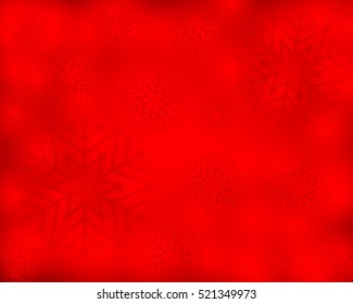 Christmas red background with snowflakes, vector illustration