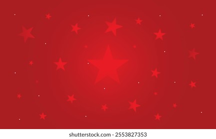 Christmas red background with star pattern concept. Vector illustration template design