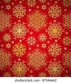 Textura de fondo rojo de Navidad. Los copos de nieve de navidad no tienen fisuras