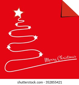 Christmas red background with Christmas tree.