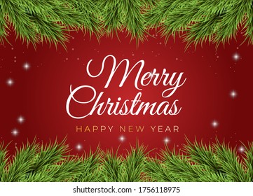 Christmas red background . Vector illustration.