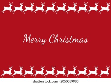 Fondo rojo de Navidad con ciervo blanco.