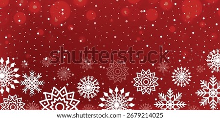 Christmas red background with white snowflake design