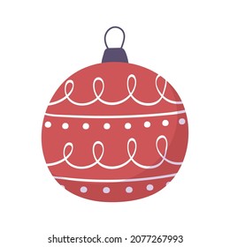 icono de bola roja de navidad plana