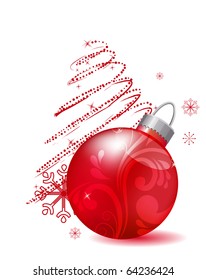 bola roja de Navidad aislada
