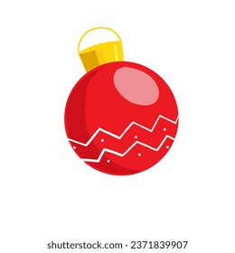 Christmas red ball ornament decoration png vector illustration