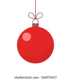 Christmas red ball ornament illustration