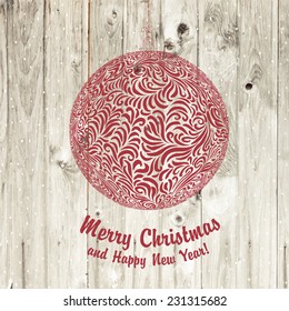 Christmas Red Ball. Vector.