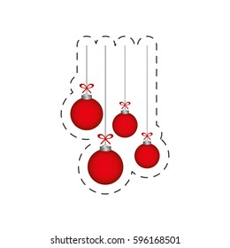 christmas red balls hanging decoration vector illustration eps 10