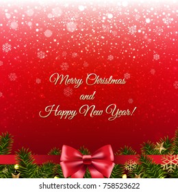 Banner Rojo De Navidad Con Malla Gradiente, Ilustración Vectorial