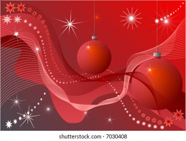 christmas red  baubles