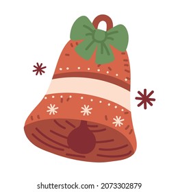 campana roja de navidad con arco