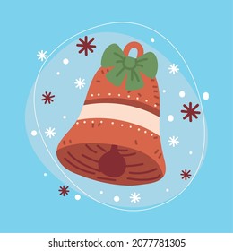 christmas red bell with bow
