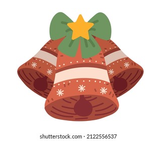 christmas red bells and bow