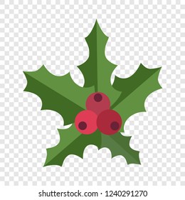 Christmas red berry icon. Flat illustration of christmas red berry vector icon for web design
