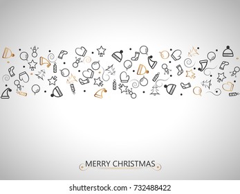 Christmas red and black elements on gold background for wrapping, invitation card or other banners. Vector illustration EPS 10.