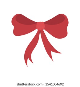 christmas red bow decorative icon vector illustration design