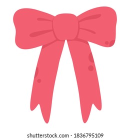 Christlich-rote Schleife-Ikone. Flache Illustration von Weihnachtsrotem Bogen, Vektorsymbol für Webdesign