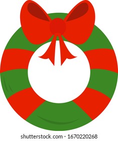 Christmas red bow, illustration, vector on white background.