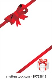 Christmas red bow vector illustration