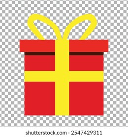 christmas RED BOX gift  WITH YELOW RIBBON 