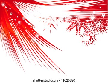 christmas red branches isolated on white background, vector illustration