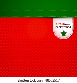 Christmas red canvas (seamless pattern) with label