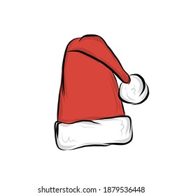 Christmas red cap. New Year hat.