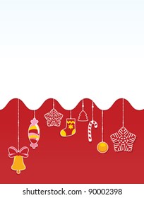 Christmas red card. Space for copy/paste
