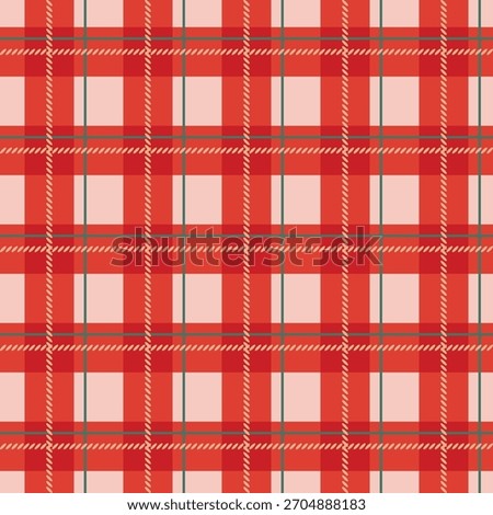 Christmas red check print for kitchen textiles, cozy decor. Scottish check, Madras style, Gingham.