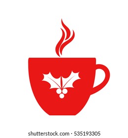 Christmas red coffee cup illustration