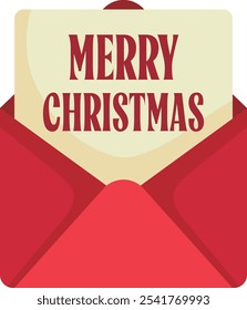 christmas red cute card letter merry winter holly holiday poster