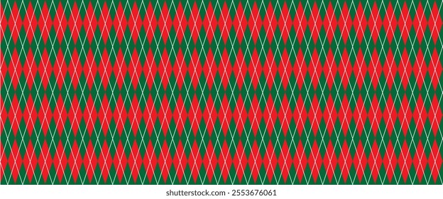 Christmas Red, Dark Green and Black Tartan Plaid Vector Seamless Pattern. Rustic Xmas Background. Traditional Scottish Woven Fabric. Lumberjack Shirt Flannel Textile. Pattern Tile Swatch Included.