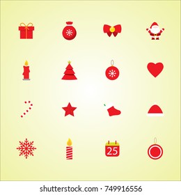 christmas red flat icons