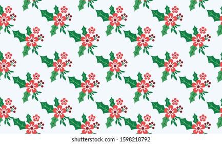Christmas red floral design, for seamless floral pattern.