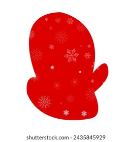 Christmas Red Glove Icon Vector Illustration