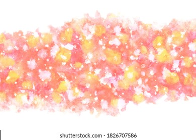 Christmas red gold wave splash abstract or natural vintage watercolor hand paint background, vector illustration