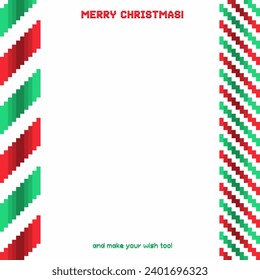 Plantilla de marco de subprocesos de cinta roja y verde de Navidad, fondo blanco