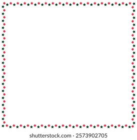 Christmas Red Green Star Square Frame Border