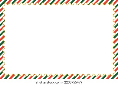 Christmas red and green stripes border Postcard template