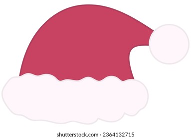 Christmas red hat flat icon isolated on white background.