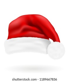 christmas red hat santa claus vector illustration isolated on white background