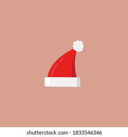 Christmas red hats icon. Santa Claus cap vector illustration.